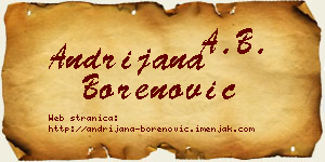 Andrijana Borenović vizit kartica